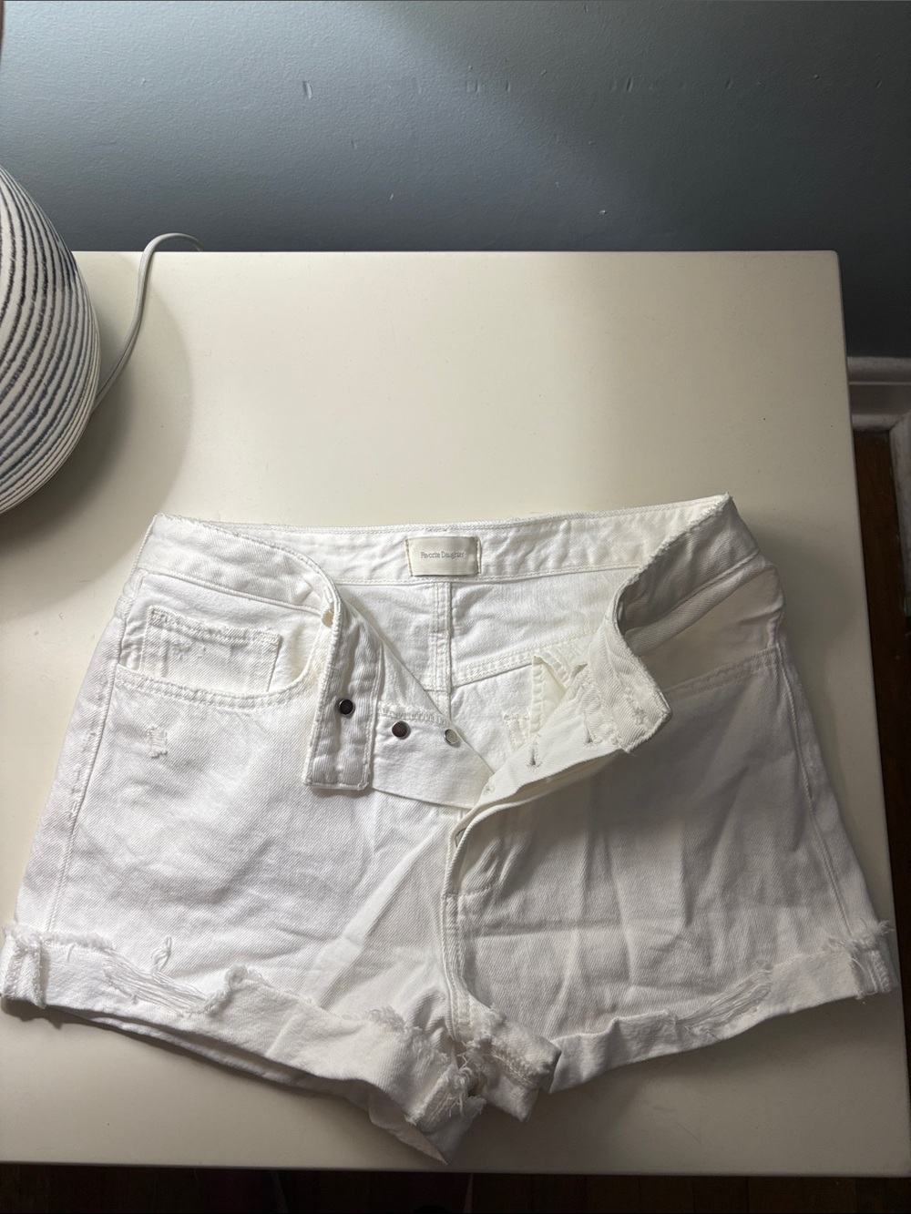 Favorite Daughter White High-Rise Jean Shorts